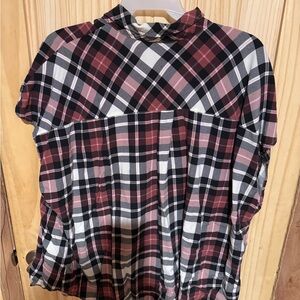 Torrid Plaid Top - Red, Black, White